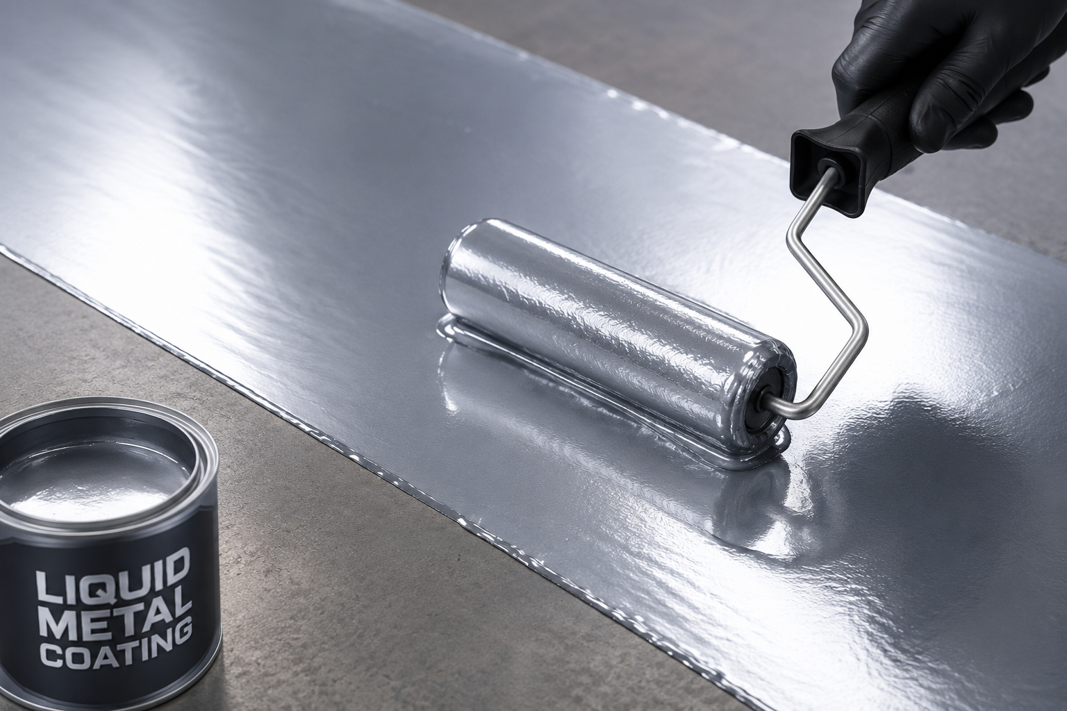 Liquid Metal Coating Application with Roller