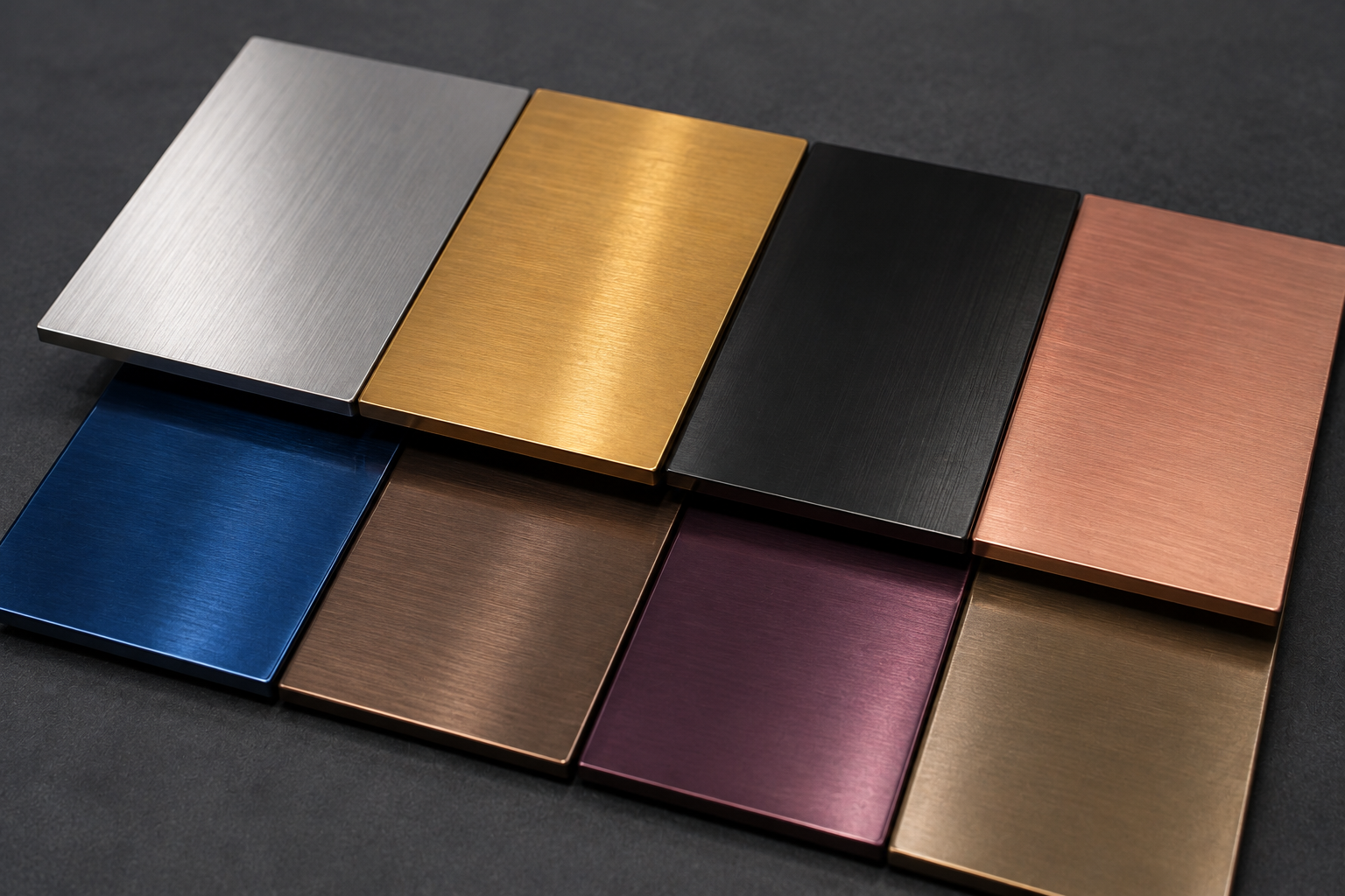 Stainless steel PVD coated sheets in multiple decorative colors