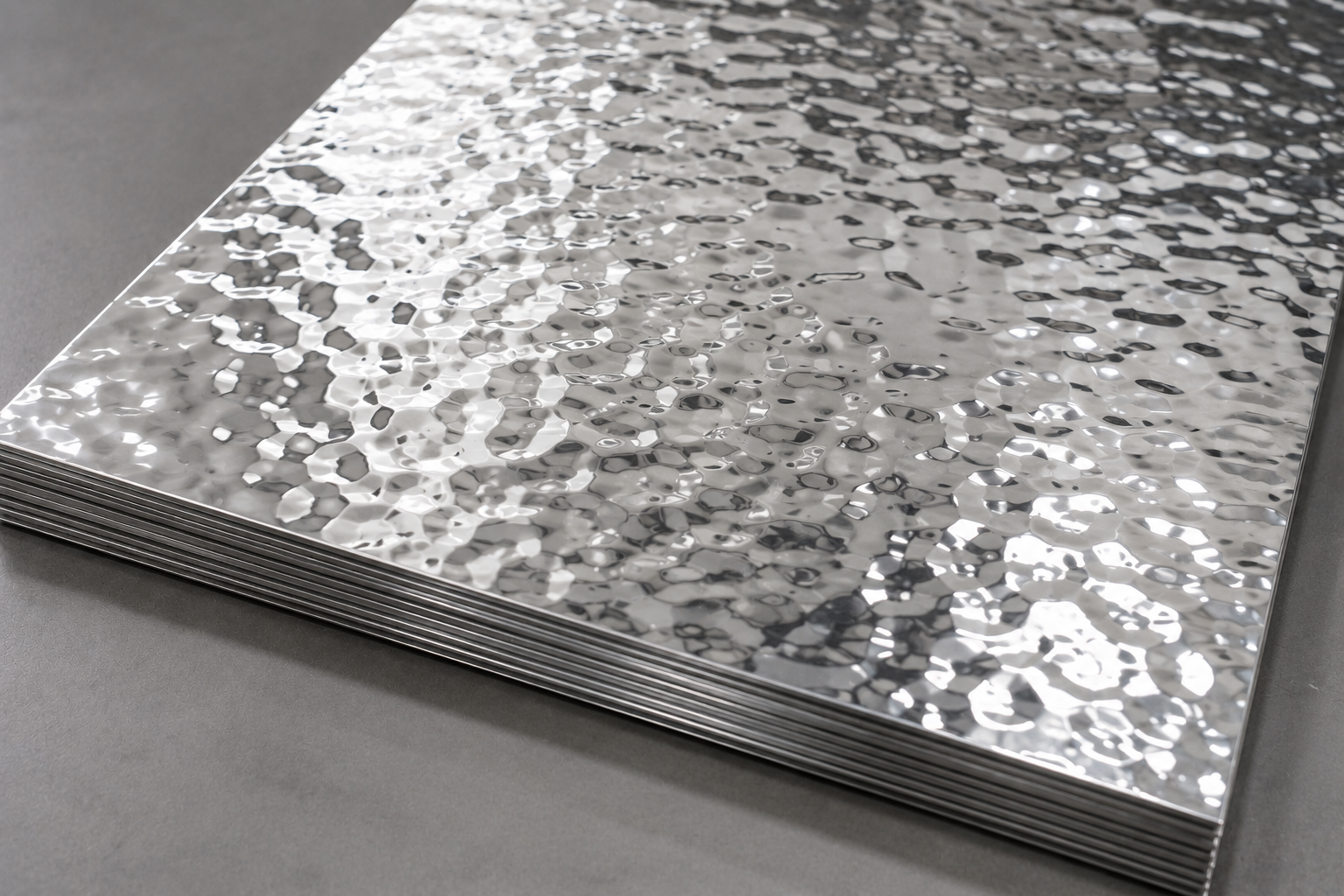 Water ripple stainless steel sheet with embossed decorative texture